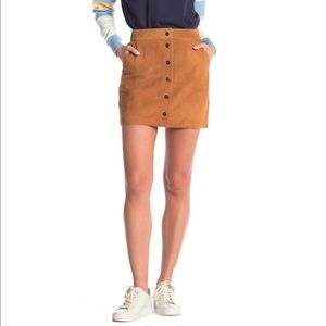 FRAME Snap-Front Suede Mini Skirt🔅Size 24